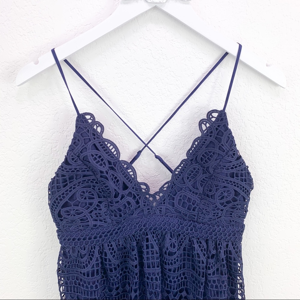 Bardot Versailles Navy Lace Dress - Picture 3 of 6